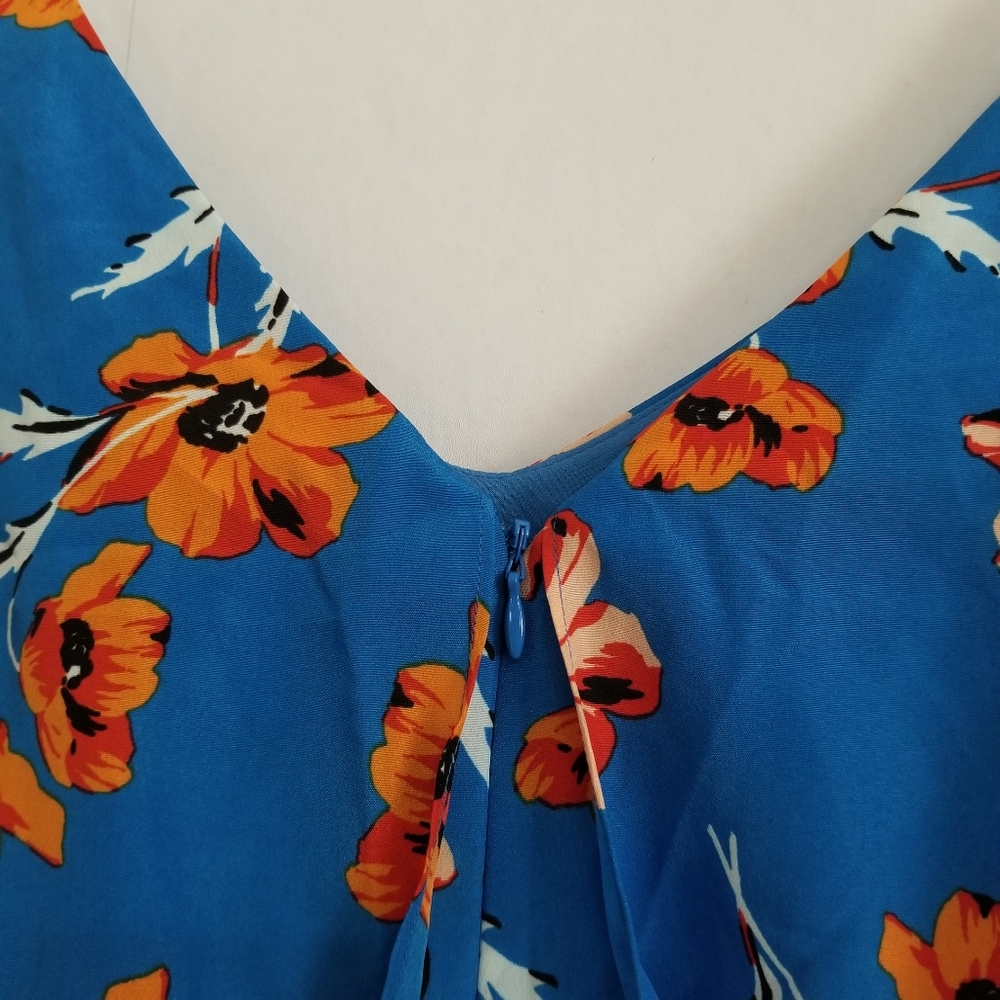 CeCe By Cynthia Steffe Blue Floral Dress Size 10 - Picture 7 of 9